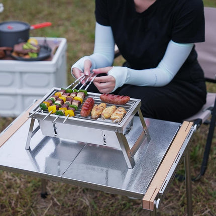Przenośny Składany Grill ze Stali Nierdzewnej – Idealny na Wyprawy na Świeżym Powietrzu 1