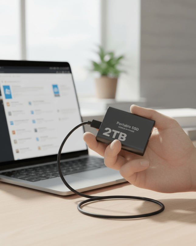Przenośny dysk SSD z interfejsem USB C – szybki zewnętrzny dysk zapasowy 0