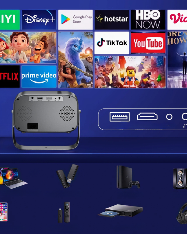 Przenośny miniprojektor z łącznością Bluetooth do domowej rozrywki – kompaktowa konstrukcja do filmów i gier 2