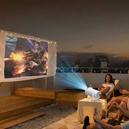 Przenośny miniprojektor z obsługą rozdzielczości 1080P HD i 4K – bezprzewodowa łączność Bluetooth w domu i w podróży 2