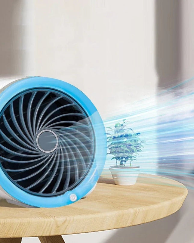Przenośny wentylator z 3-stopniową regulacją chłodzenia i światłami LED – miniaturowy wentylator osobisty na biurko i do małych pomieszczeń 0