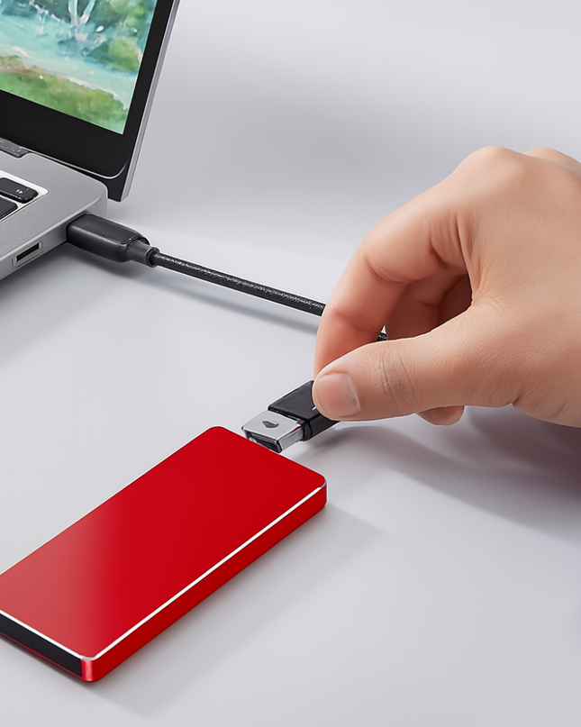 Przenośny zewnętrzny dysk SSD 1 TB – smukła konstrukcja z szybkim transferem danych USB do zdjęć i dokumentów 0