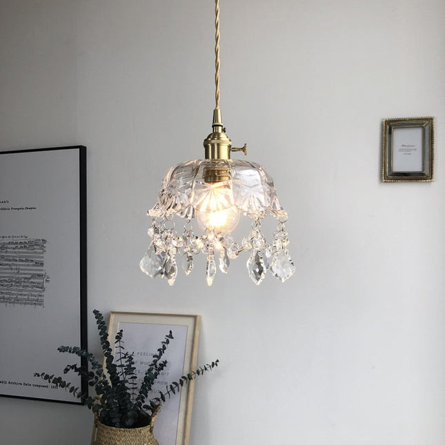 Przezroczysta Lampa Wisząca z Kryształowego Szkła do Salonu – Eleganckie Oświetlenie do Wnętrz, Nowoczesny Design 1