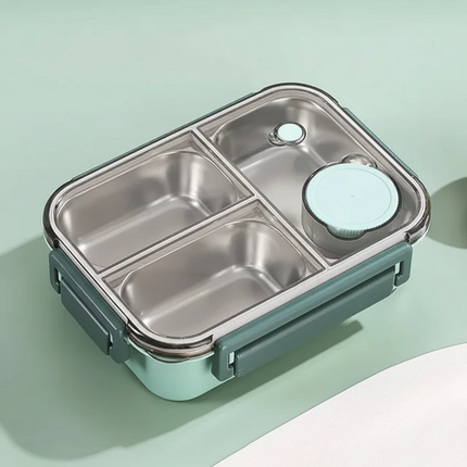 Pudełko na lunch Bento ze stali nierdzewnej z izolowanymi przegródkami – szczelna konstrukcja dla zorganizowanych posiłków 0