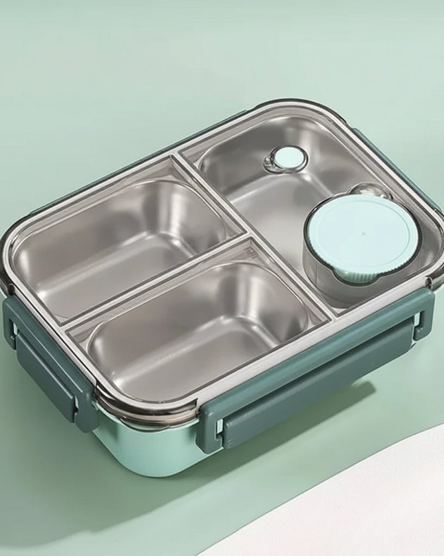 Pudełko na lunch Bento ze stali nierdzewnej z izolowanymi przegródkami – szczelna konstrukcja dla zorganizowanych posiłków 0