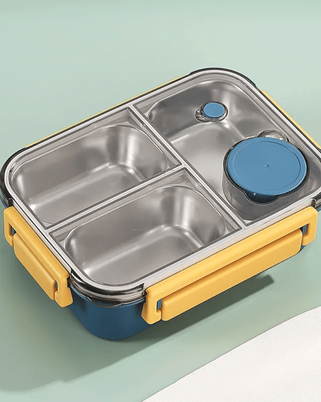 Pudełko na lunch Bento ze stali nierdzewnej z izolowanymi przegródkami – szczelna konstrukcja dla zorganizowanych posiłków 2