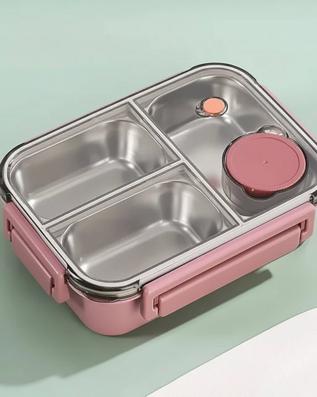 Pudełko na lunch Bento ze stali nierdzewnej z izolowanymi przegródkami – szczelna konstrukcja dla zorganizowanych posiłków 4