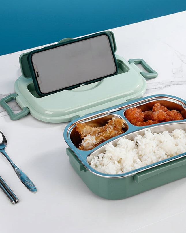 Pudełko na lunch Bento ze stali nierdzewnej z konstrukcją szczelną i 4 przegrodami – idealne na wędrówki i podróże 5