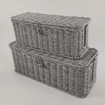 Pudełko z organizerem na kable z pokrywką do przechowywania w domu i biurze – Woven Style Design 0
