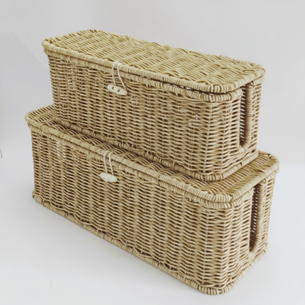 Pudełko z organizerem na kable z pokrywką do przechowywania w domu i biurze – Woven Style Design 4