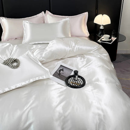 PureSilk Luxe – biały komplet pościeli satynowej 3