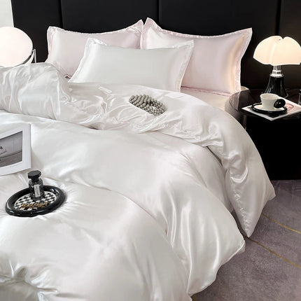 PureSilk Luxe – biały komplet pościeli satynowej 4