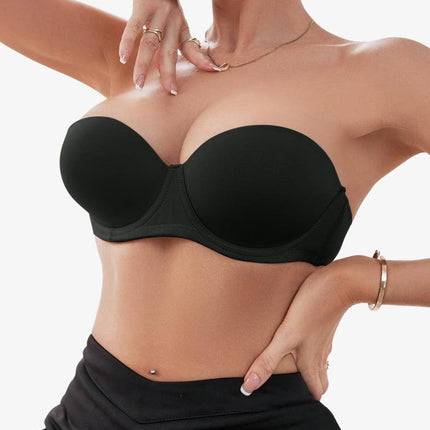 Push-up Biustonosz Bez Ramiączek - Niewidoczny Half Cup z Antypoślizgową Technologią 1