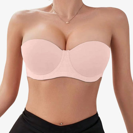 Push-up Biustonosz Bez Ramiączek - Niewidoczny Half Cup z Antypoślizgową Technologią 7