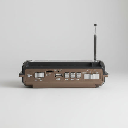 Radio awaryjne zasilane energią słoneczną z korbką i Bluetooth – kompaktowe urządzenie wielofunkcyjne z latarką 4