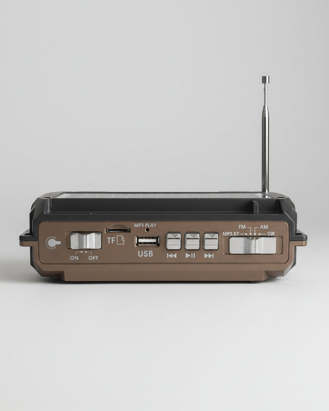 Radio awaryjne zasilane energią słoneczną z korbką i Bluetooth – kompaktowe urządzenie wielofunkcyjne z latarką 4