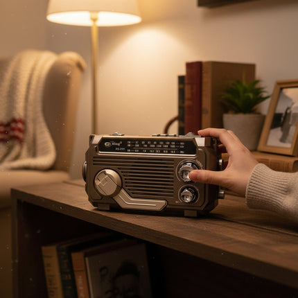 Radio awaryjne zasilane energią słoneczną z korbką i Bluetooth – kompaktowe urządzenie wielofunkcyjne z latarką 5
