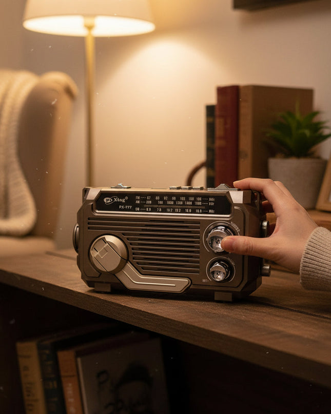 Radio awaryjne zasilane energią słoneczną z korbką i Bluetooth – kompaktowe urządzenie wielofunkcyjne z latarką 5