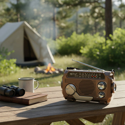 Radio awaryjne zasilane energią słoneczną z korbką i Bluetooth – kompaktowe urządzenie wielofunkcyjne z latarką 8