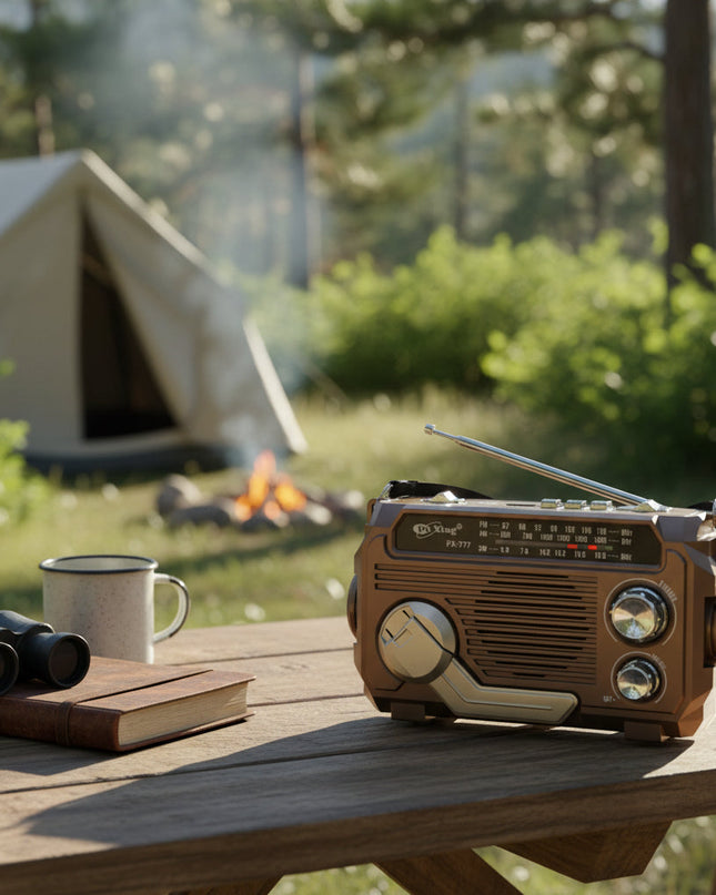 Radio awaryjne zasilane energią słoneczną z korbką i Bluetooth – kompaktowe urządzenie wielofunkcyjne z latarką 8