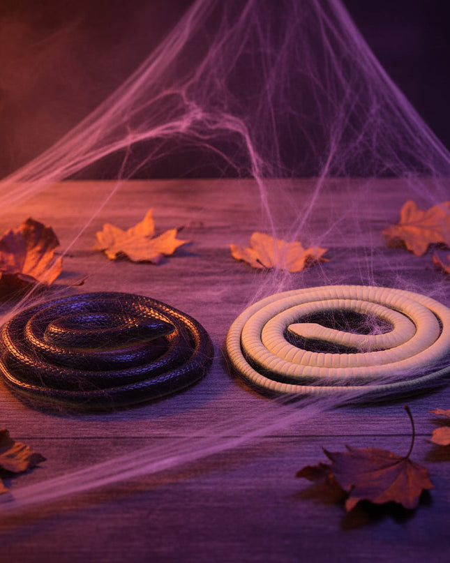 Realistyczna czarna zabawka wąż z miękkiej gumy na Halloween, 130 cm długości, idealna jako re 3