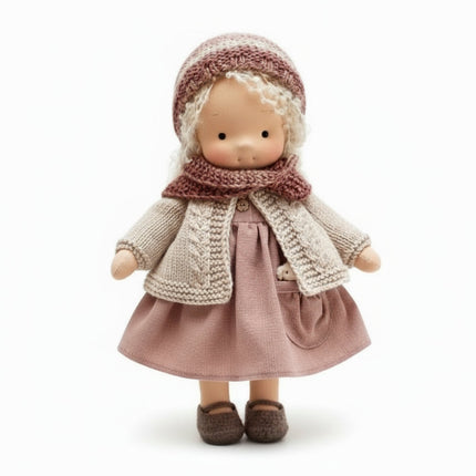 Ręcznie Robiona Lalka Waldorf z Bawełny 28 cm – Miękka i Urocza do Kreatywnej Zabawy 17