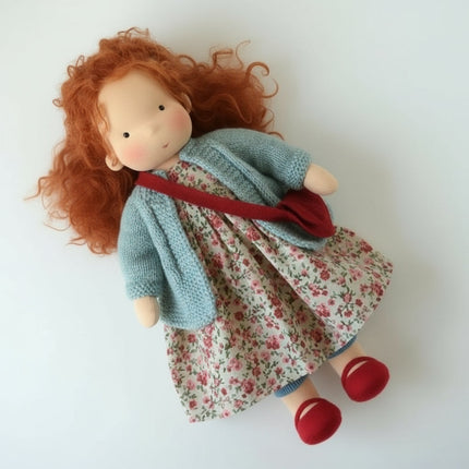 Ręcznie Robiona Lalka Waldorf z Bawełny 28 cm – Miękka i Urocza do Kreatywnej Zabawy 18