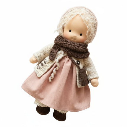 Ręcznie Robiona Lalka Waldorf z Bawełny 28 cm – Miękka i Urocza do Kreatywnej Zabawy 21