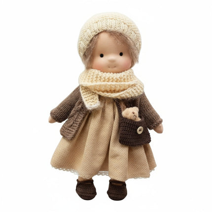 Ręcznie Robiona Lalka Waldorf z Bawełny 28 cm – Miękka i Urocza do Kreatywnej Zabawy 32
