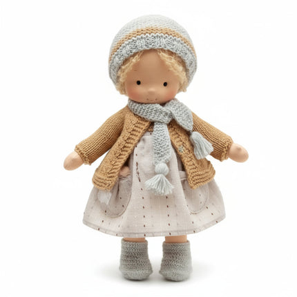 Ręcznie Robiona Lalka Waldorf z Bawełny 28 cm – Miękka i Urocza do Kreatywnej Zabawy 36