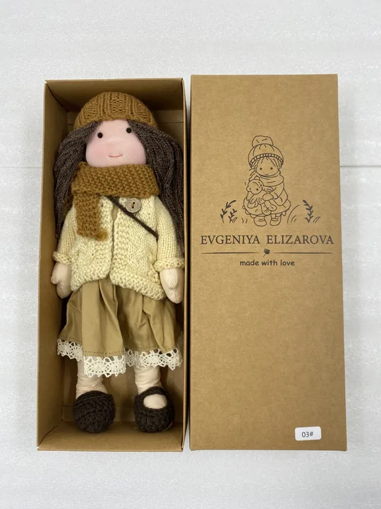 Ręcznie robiona lalka Waldorf z miękkich tkanin i dzianinowego ubranka – trwała i łatwa w czyszczeniu dla dzieci, 28 cm 4