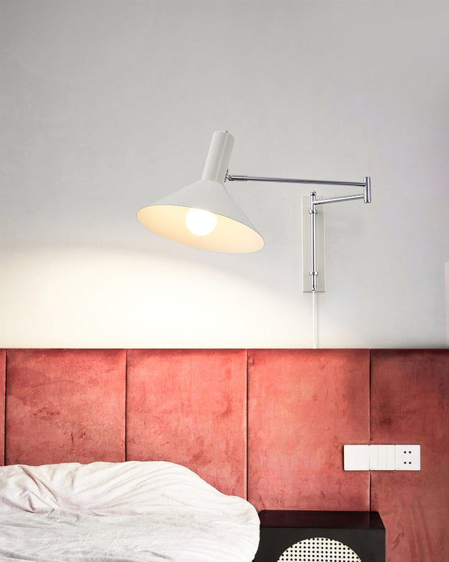 Regulowana lampa ścienna z wtyczką – nowoczesne oświetlenie kinkietowe z metalu do nowoczesnych przestrzeni 6