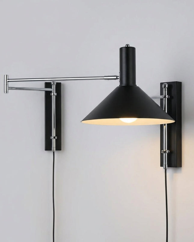 Regulowana lampa ścienna z wtyczką – nowoczesne oświetlenie kinkietowe z metalu do nowoczesnych przestrzeni 8