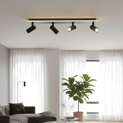 Regulowana lampa sufitowa LED z ciepłym białym światłem – nowoczesny design industrialny, wykończenie metalowe 2