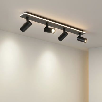Regulowana lampa sufitowa LED z ciepłym białym światłem – nowoczesny design industrialny, wykończenie metalowe 3