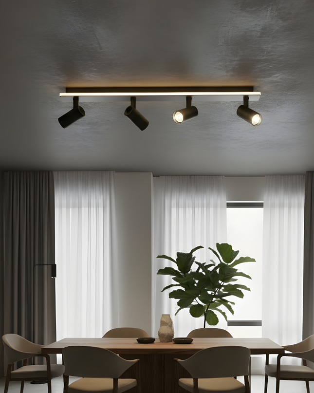 Regulowana lampa sufitowa LED z ciepłym białym światłem – nowoczesny design industrialny, wykończenie metalowe 4