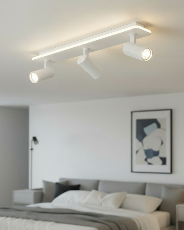 Regulowana lampa sufitowa LED z ciepłym białym światłem – nowoczesny design industrialny, wykończenie metalowe 6