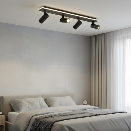 Regulowana lampa sufitowa LED z ciepłym białym światłem – nowoczesny design industrialny, wykończenie metalowe 7