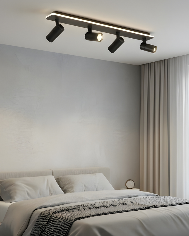Regulowana lampa sufitowa LED z ciepłym białym światłem – nowoczesny design industrialny, wykończenie metalowe 7