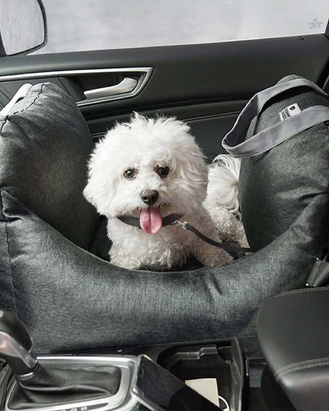 Regulowane Legowisko dla Psa z Zmywalnym Pokrowcem – Wygodne i Bezpieczne w Podróży, Antypoślizgowy Spód, Dwustronna Poduszka 0