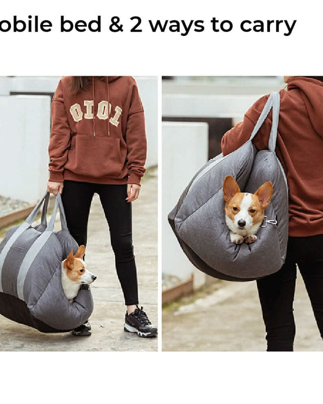 Regulowane Legowisko dla Psa z Zmywalnym Pokrowcem – Wygodne i Bezpieczne w Podróży, Antypoślizgowy Spód, Dwustronna Poduszka 4