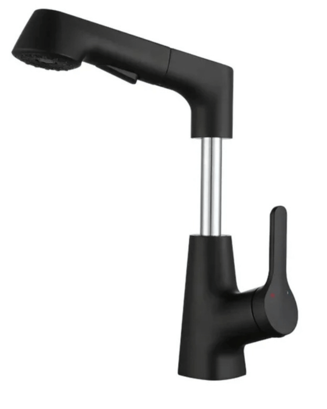 Regulowany Kran Kuchenny z Wyciąganym Wężem 60 cm – Stal Nierdzewna, Nowoczesny Design, Tryby Wypływu Wody 0