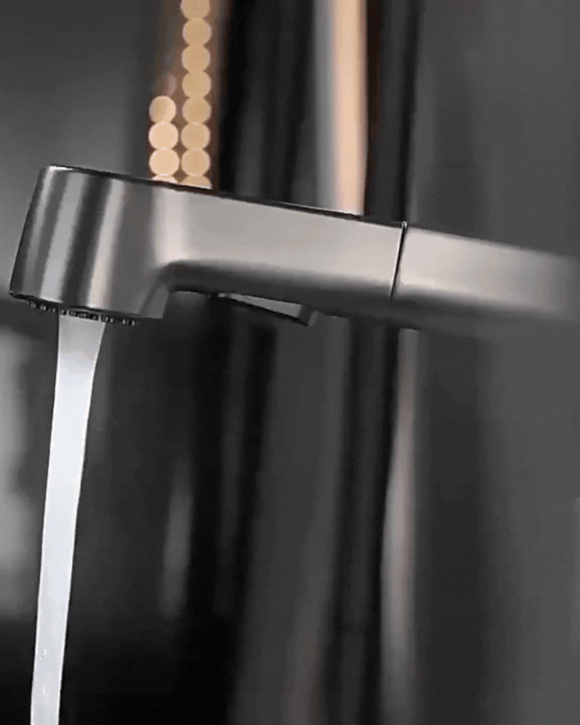 Regulowany Kran Kuchenny z Wyciąganym Wężem 60 cm – Stal Nierdzewna, Nowoczesny Design, Tryby Wypływu Wody 3