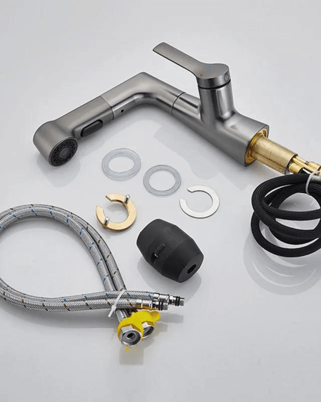 Regulowany Kran Kuchenny z Wyciąganym Wężem 60 cm – Stal Nierdzewna, Nowoczesny Design, Tryby Wypływu Wody 6