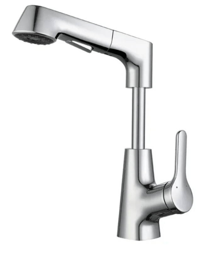 Regulowany Kran Kuchenny z Wyciąganym Wężem 60 cm – Stal Nierdzewna, Nowoczesny Design, Tryby Wypływu Wody 8