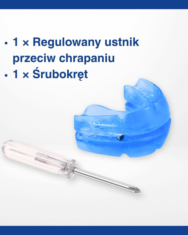 Regulowany Ustnik Przeciw Chrapaniu z Mechanizmem Śrubowym – Wygodne Dostosowanie dla Lepszej Jakości Snu 5
