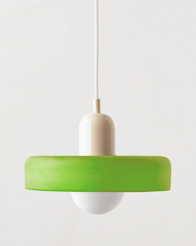 Retro Lampa Wisząca Luccon z Kolorowym Kloszem – Lampa do Salon, Jadalni i Kuchni, Idealna nad Stół, Szklana, 15W 10