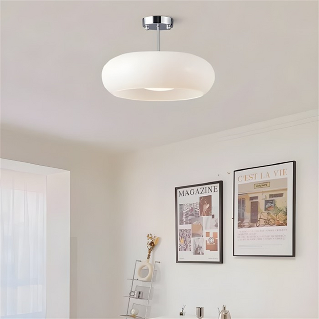 Retro Okrągła Lampa Sufitowa Szklana w Bursztynowym Kolorze – Eleganckie Oświetlenie Sufitowe do Salonu 8