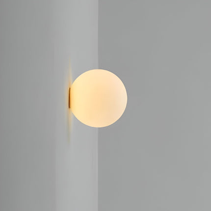Round LED Wall Sconce Light with Dimmable Function – Modern Minimalist Glass Shade 1
