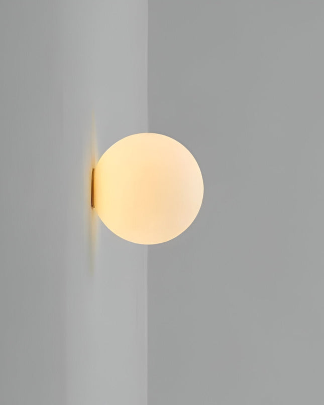 Round LED Wall Sconce Light with Dimmable Function – Modern Minimalist Glass Shade 1
